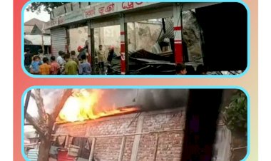 মনোহরদীর হাতিরদিয়া বাজারে ভয়াবহ অগ্নিকাণ্ড