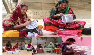 নওগাঁ গ্রামীন নারীদের হাতে  তৈরি হচ্ছে ওমানের জাতীয় টুপি কুপিয়া