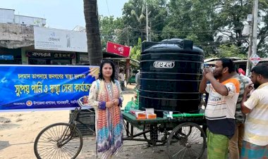তীব্র তাপদাহে মনোহরদীতে উপজেলা প্রশাসনের উদ্যোগে সুপেয়  পানি ও স্বাস্থ্য সুরক্ষা বুথ স্থাপন