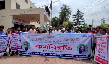রাজবাড়ী পল্লীবিদ্যুতে অনিয়ম,দূনীতি, শোষন,নির্তযাতন,নিম্নমানের মালামাল ব্যাবহার ও বৈশম্যের প্রতিবাদে কর্মকর্তা কর্মচারীদের কর্মবিরতী পালন