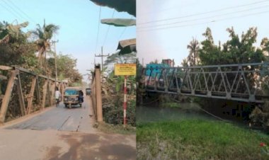 মির্জাগঞ্জে ঝুঁকিপূর্ণ দুটি বেইলি ব্রিজ দিয়ে ভাড়ি যানবহন চলাল দূর্ঘটনার আশংকা