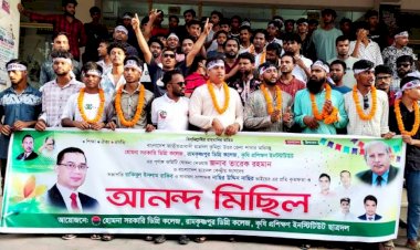 হোমনায় ৩ কলেজের ছাত্রদলের নবগঠিত কমিটির আনন্দ মিছিল