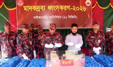 ১১ বিজিবির অভিযানে উদ্ধার ২২ কোটি টাকার মাদক ধ্বংস