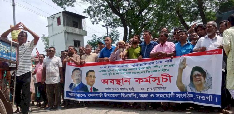 বদলগাছী উপজেলা বিএনপির আয়োজনে শান্তি সমাবেশ ও র‍্যালী