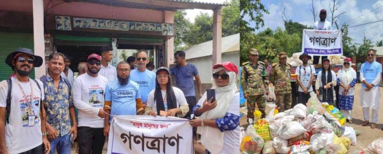 কুমিল্লার বন্যার্তদের জন্য খাদ্য সহায়তা নিয়ে আসলেন ঝিনাইদহ সামাজিক ঐক্যে