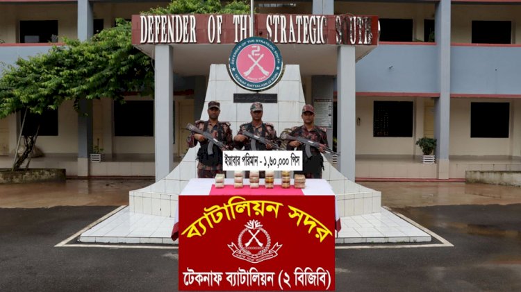 টেকনাফে বিজিবির' অভিযানে ১লক্ষ ৬০ হাজার পিস ইয়াবা উদ্ধার