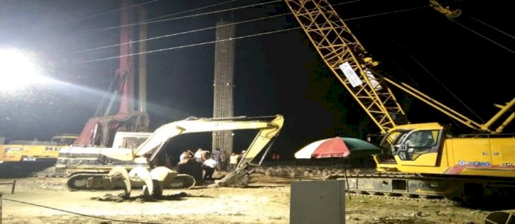 দ্রুত গতিতে  চলছে পায়রা নদীর উপর ব্রীজের কাজ
