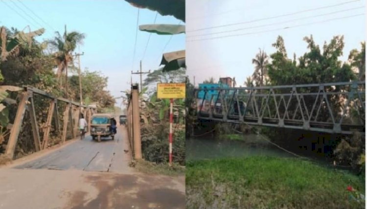 মির্জাগঞ্জে ঝুঁকিপূর্ণ দুটি বেইলি ব্রিজ দিয়ে ভাড়ি যানবহন চলাল দূর্ঘটনার আশংকা