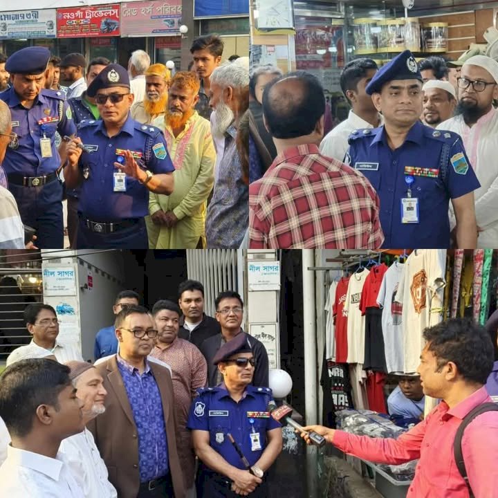 নওগাঁয় ঈদুল ফিতর উপলক্ষে পুলিশ সুপার মহোদয়ের মার্কেট মনিটরিং