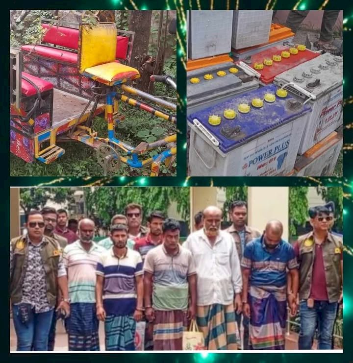 নওগাঁ জেলা পুলিশ কর্তৃক আন্তঃজেলা ডাকাত চক্রের ৩ জন সদস্যসহ ৮ জন গ্রেফতার ও লুন্ঠিত মালামাল উদ্ধার
