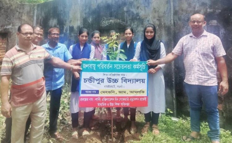 ধামইরহাটে চন্ডিপুর উচ্চ বিদ্যালয়ে বৃক্ষরোপণ কর্মসূচি
