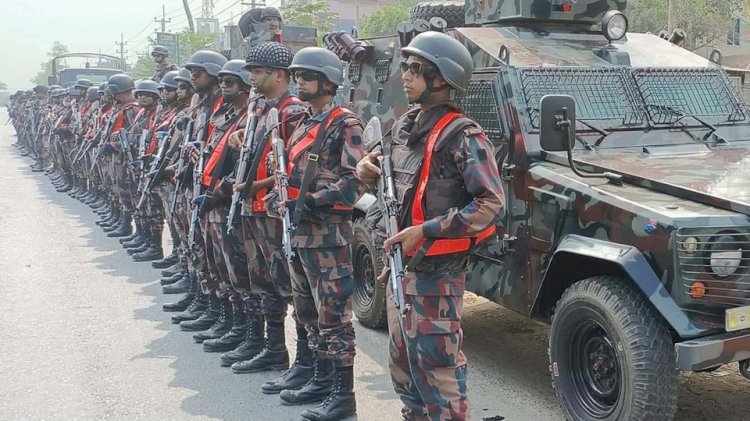 নওগাঁ ত্রয়োদশ জাতীয় সংসদ  নির্বাচনী নিরাপত্তায় ২৯ প্লাটুন বিজিবি বর্ডার গার্ড মোতায়েন