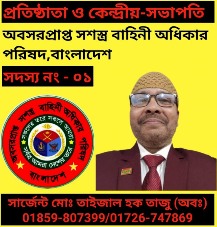 সার্জেন্ট মোঃ তাইজাল হক তাজুল ইবি (অবঃ) আসন্ন পে স্কেল  সম্বন্ধে সংগঠনের প্রস্তাবনা এবং পরিকল্পনা তুলে ধরে বক্তব্য রাখেন