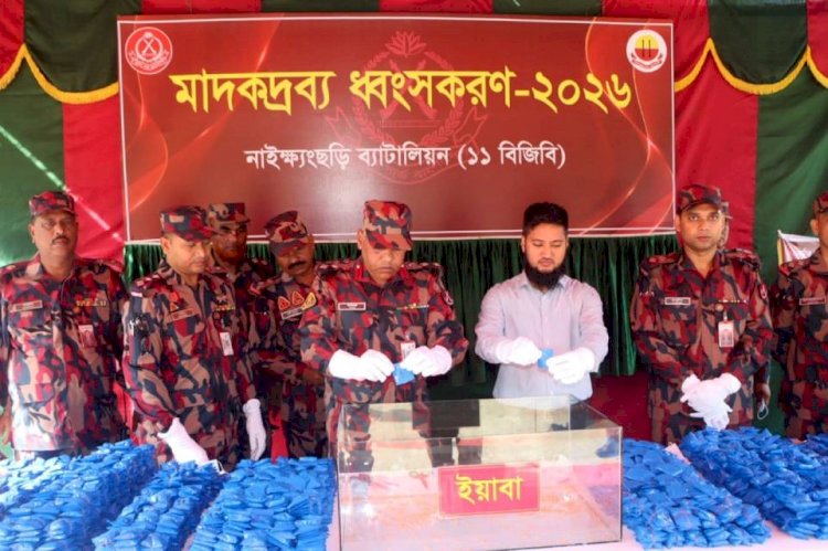১১ বিজিবির অভিযানে উদ্ধার ২২ কোটি টাকার মাদক ধ্বংস