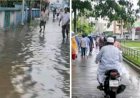 কেশবপুরে ভারী বৃষ্টিতে সরকারি দপ্তরের  প্রবেশপথ তলিয়ে, দুর্ভোগে পথচারীরা