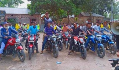 গোবিন্দগঞ্জে আনারস প্রতীকের বিশাল মটরবাইক শোডাউন