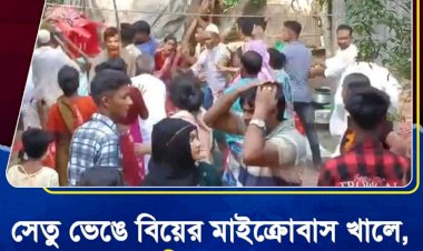 সেতু ভেঙ্গে বিয়ের মাক্রোবাস খালে, নিহত ১০
