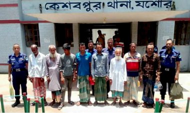 কেশবপুর থানা পুলিশের অভিযানে ১  সাজাপ্রাপ্ত আসামিসহ ৮ জন গ্রেফতার