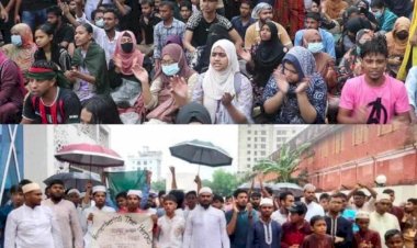 কোটা সংস্কার আন্দোলনে ছাত্র- জনতাকে হত্যা ও  গণগ্রেপ্তারের প্রতিবাদে নওগাঁয় বিক্ষোভ মিছিল