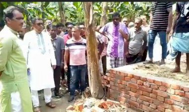 উপজেলা বিএনপির প্রধান কার্যালয়ের নির্মাণ কাজ পরিদর্শনে সাবেক সংসদ সদস্য,সরদার সাখাওয়াত হোসেন বকুল