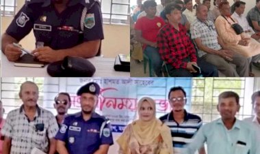 নওগাঁর মহাদেবপুরে সাংবাদিকদের সঙ্গে নবাগত অফিসার ইনচার্জ ওসি  হাসমত আলীর মত বিনিময়