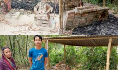 নওগাঁর বর্ষাইল-ঝালঘরিয়া মন্দিরে অগ্নিসংযোগ করেছে প্রতিপক্ষরা থানায় মামলা