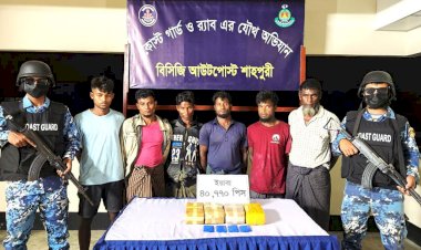 টেকনাফে বিপুল পরিমাণ ইয়াবাসহ আটক ৬