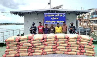 মায়ানমার পাচারকালে বিপুল পরিমাণ সিমেন্টসহ  ৫ পাচারকারী আটক