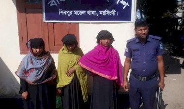 নরসিংদীর শিবপুরে পরিবহন থেকে চুরি ও ছিনতাই করে পালানোর সময় জনতার হাতে তিন মহিলা চোর আটক