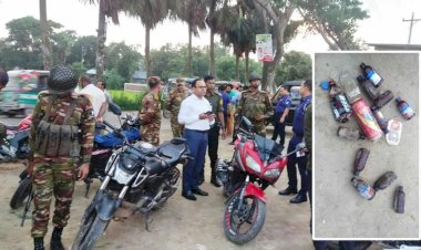 বুড়িচং উপজপলার ভারতীয় সীমান্তে চা-আড্ডায় যৌথবাহিনীর অভিযান: মোটরসাইকেল জব্দ ও জরিমানা