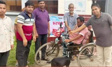 নওগাঁর ধামইরহাটে সামাজিক সংগঠন মানবসেবা কর্তৃক ৫ ভিক্ষুকদের ছাগল প্রদান