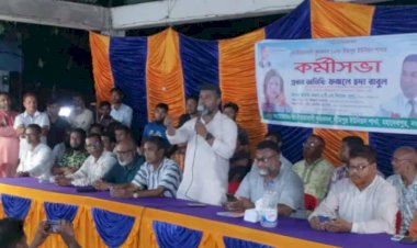নওগাঁর মহাদেবপুর ১০ নং ভীমপুর ইউনিয়নে চকগৌরী বাজারে বিএনপির কৃষক দলের কর্মী সভা অনুষ্ঠিত