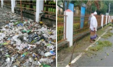 সাগরদাঁড়ি মধু পল্লীর কাস্টডিয়ানের উদ্যোগে  অবশেষে পরিষ্কার হলো প্রবেশপথ