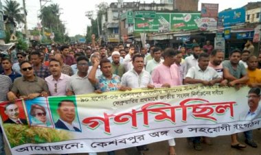 যশোর-৬ আসন অপরিবর্তিত রাখার দাবিতে বিএনপির উদ্যোগে গণমিছিল
