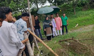 সাগরদাঁড়িতে কপোতাক্ষ নদের উপর  কাঠের ব্রিজের উদ্বোধন