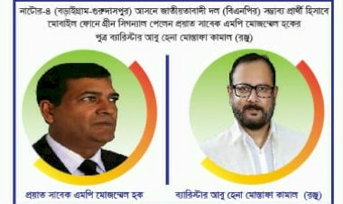 তীয় সংসদ নির্বাচনে নাটোর-৪ বড়াইগ্রাম -গুরুদাসপুর আসনে ব্যারিস্টার আবুহেনা মোস্তফা কামাল রঞ্জু সমর্থন ও মনোনয়ন প্রত্যাশী।