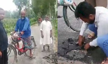 ঠাকুরগাঁওয়ে সড়ক সংস্কার অনিয়ম—হাত দিয়েই উঠে যাচ্ছে পিচ, তদন্ত দাবি