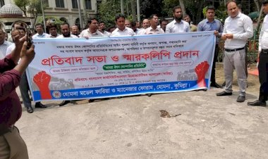 হোমনায় ফার্মাসিউটিক্যালসের রিপ্রেজেন্টটিভদের প্রতিবাদ সভা