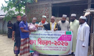 রাজনগরে সুন্নী ওলামা মাশায়েখ পরিষদের উদ্যোগে বন্যাকবলিতদের মাঝে ত্রাণ বিতরণ
