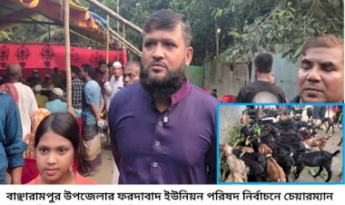 বাঞ্ছারামপুরে ১০০ ছাগল বিতরণ করে চেয়ারম্যান পদপ্রার্থী মহসিন মিয়ার নির্বাচনী প্রচারণা শুরু
