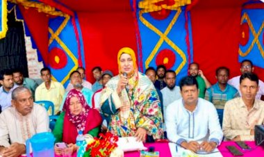 নওগাঁর মান্দা প্রসাদপুরের বিভিন্ন পূজা মণ্ডপ পরিদর্শন করলেন এমপির সহধর্মিণী লায়লা বারী টিপু