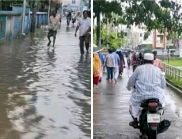 কেশবপুরে ভারী বৃষ্টিতে সরকারি দপ্তরের  প্রবেশপথ তলিয়ে, দুর্ভোগে পথচারীরা