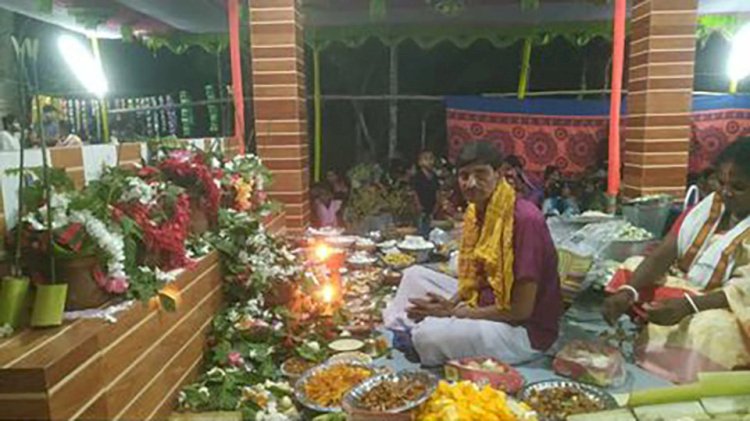 কেশবপুরের মঙ্গলকোটে গাছতলা পূজা  অনুষ্ঠিত