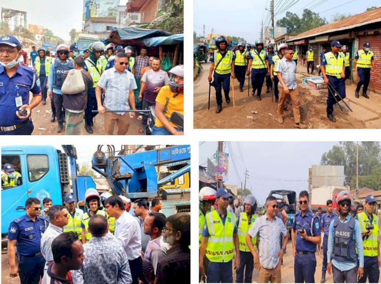গোবিন্দগঞ্জে ঢাকা-রংপুর মহাসড়কে অবৈধ দোকানপাট উচ্ছেদ