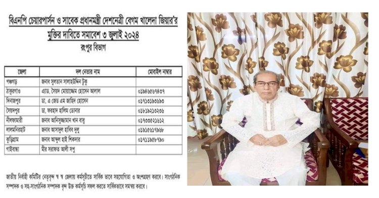আগামী ৩রা জুলাই বুধবার  নীলফামারী জেলা  বিএনপির সমাবেশের দলনেতার দায়িত্ব পেয়েছেন গাইবান্ধার কৃতি সন্তান জননেতা আনিছুজ্জামান খান বাবু