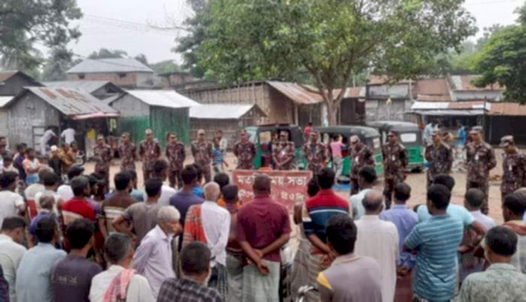 নওগাঁর পোরশায় বিজিবির জনসচেতনতামূলক মতবিনিময় সভা অনুষ্ঠান অনুষ্ঠিত