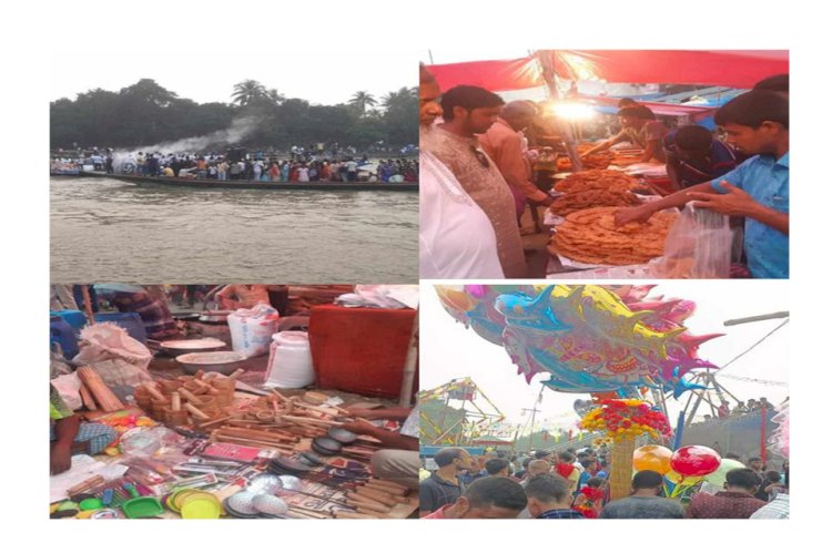 নওগাঁয় লক্ষ্মীপূজা উপলক্ষে ৩দিন ব্যাপী ঐতিহ্যবাহী নৌবিহার গ্রামীন মেলাায় দর্শনার্থীদের ভীড়!