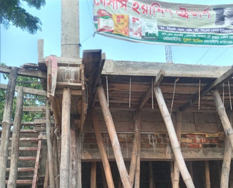 হ্নীলায় বনবিভাগ ও সওজের জমি দখল করে  মার্কেট নির্মাণ, সংশ্লিষ্টরা প্রশাসন নিরব