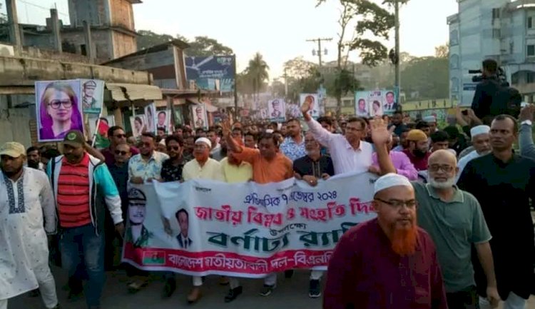 মির্জাগঞ্জ উপজেলায় ৭ ই নভেম্বর  জাতীয় বিপ্লব ও সংহতি দিবস উপলক্ষে র‌্যালি ও সমাবেশ।