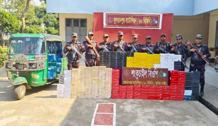 সুলতানপুর ৬০ বিজিবি কর্তৃক কোটি টাকার ভারতীয় মোবাইল ফোন জব্দ